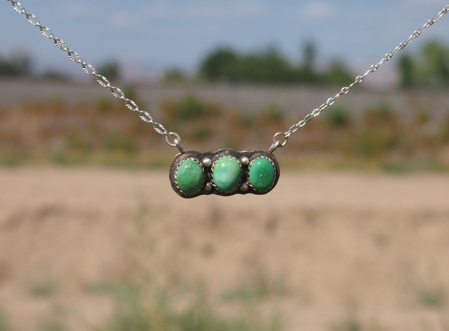 Sonoran 3 stone bar necklace