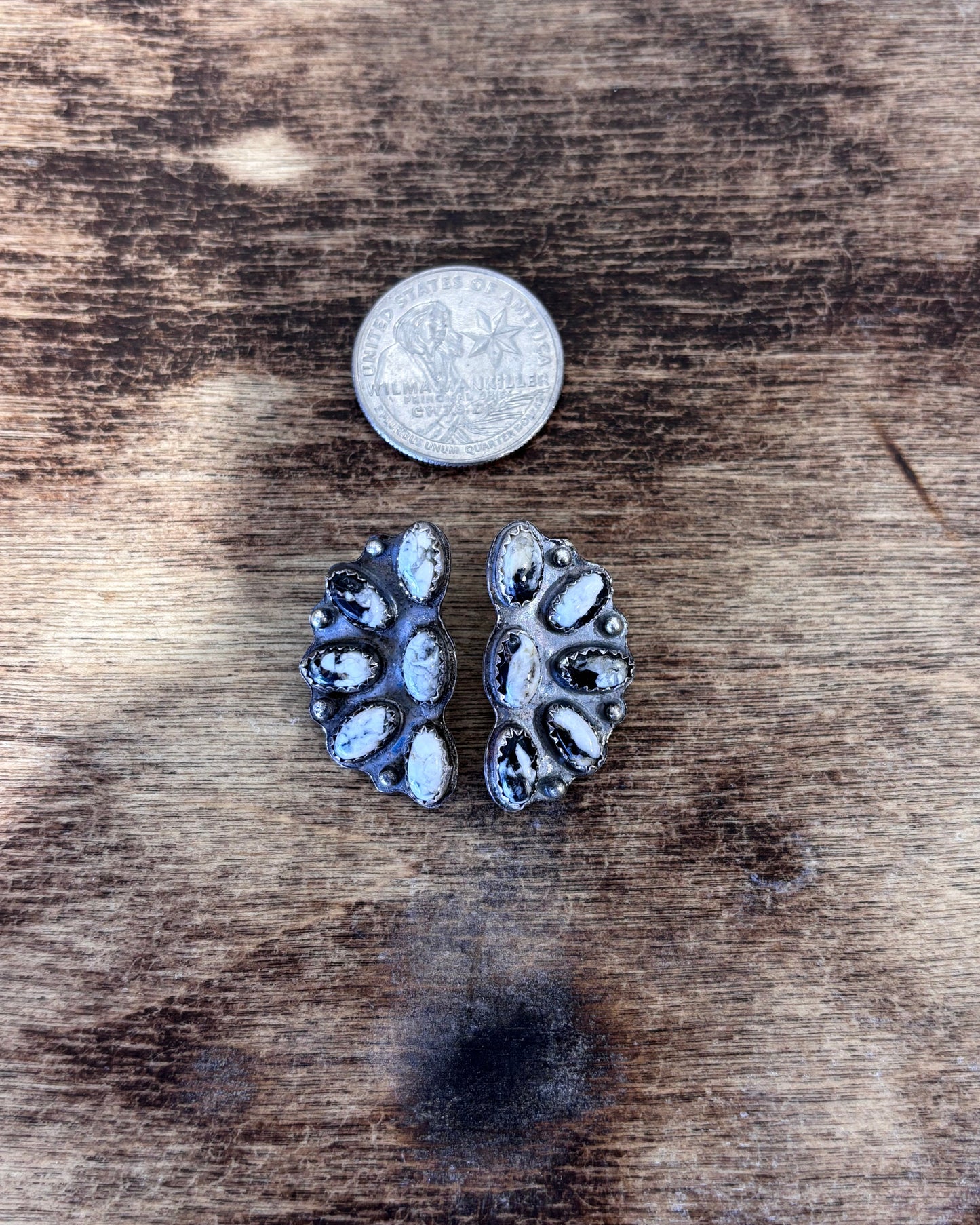 White Buffalo Half Cluster Studs