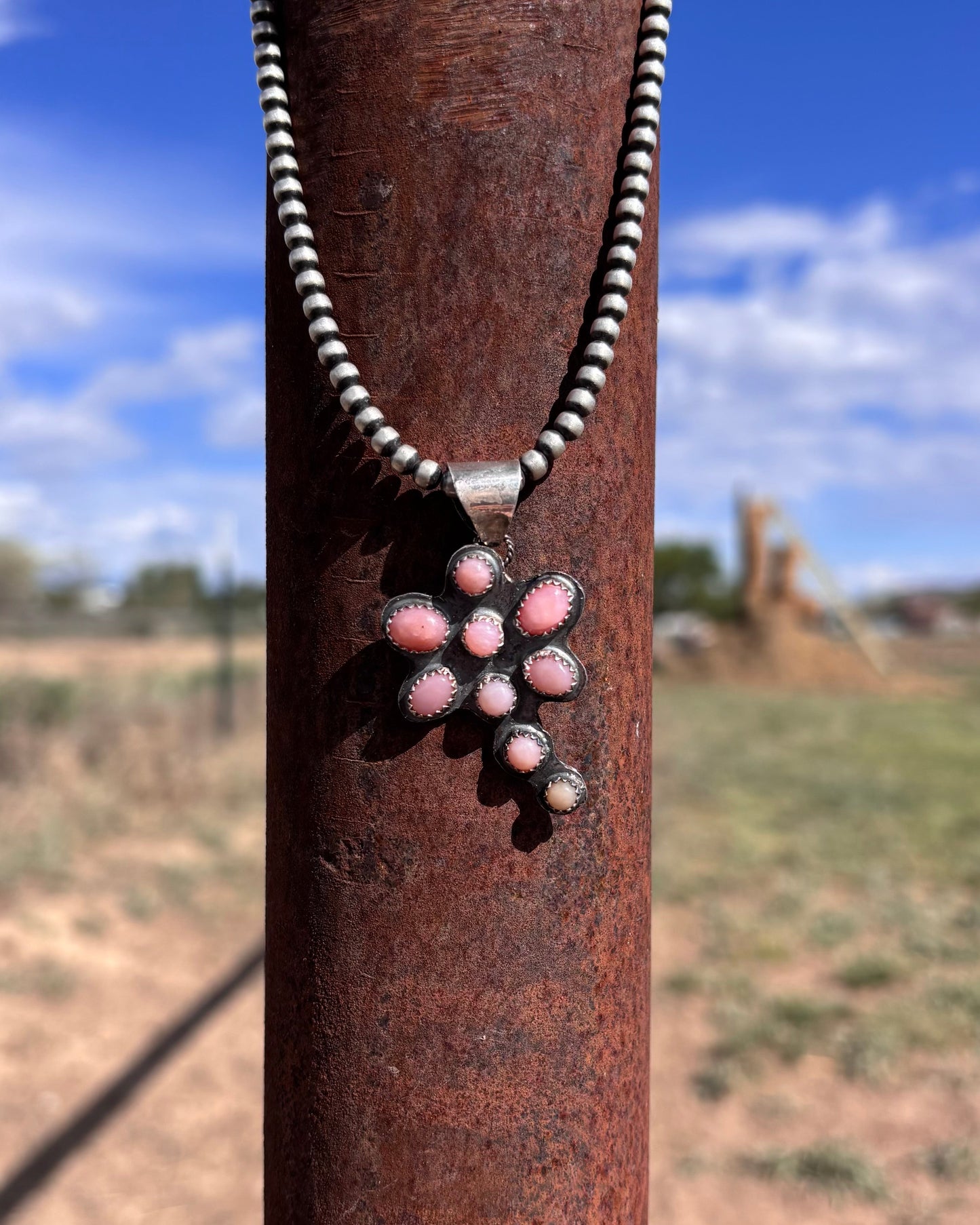 Pink Opal Dragonfly Pendant