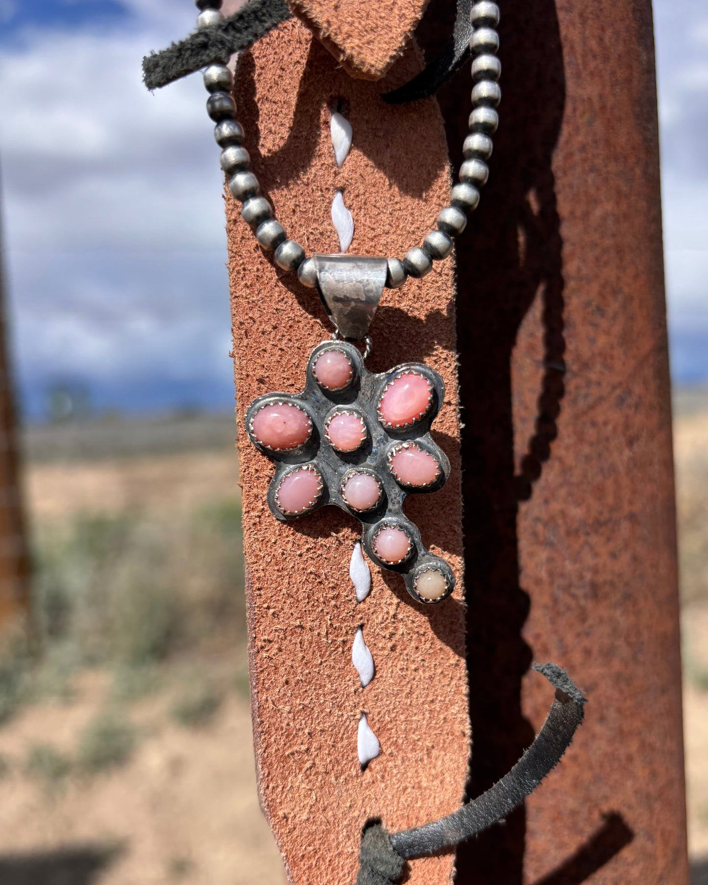 Pink Opal Dragonfly Pendant