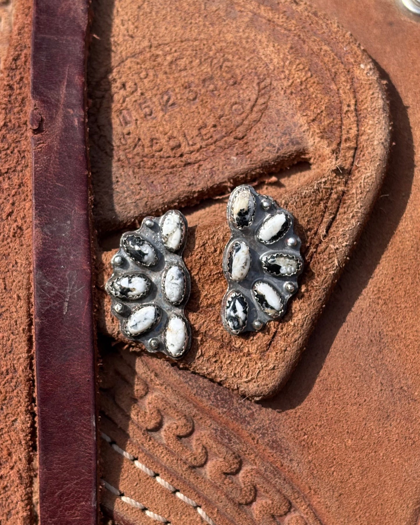 White Buffalo Half Cluster Studs