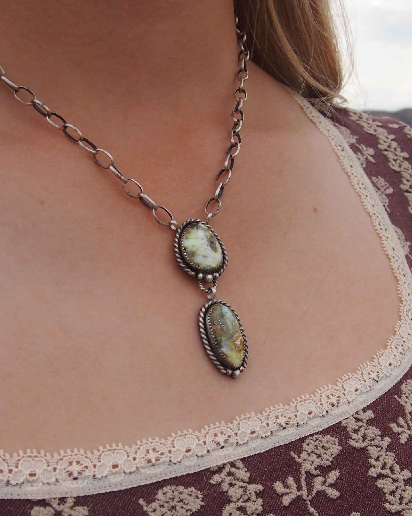 Palomino Drop Stone Necklace